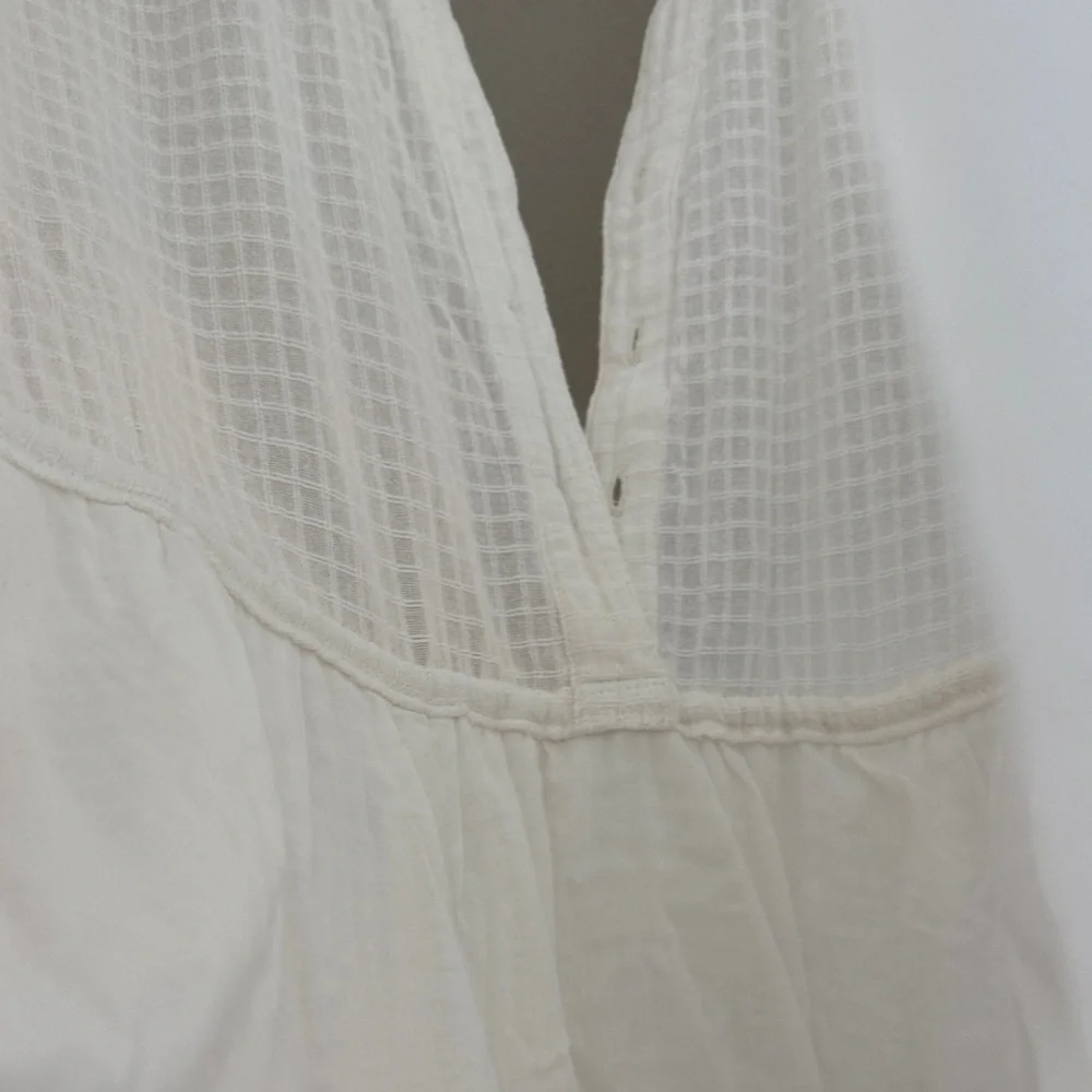 Free People White Boho Mini Dress with Ties & Pockets - L - Picture 11 of 11